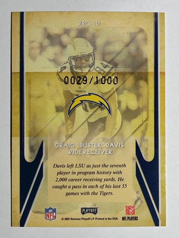 2007 Playoff Contenders Rookie Roll Call #10 Craig Buster Davis