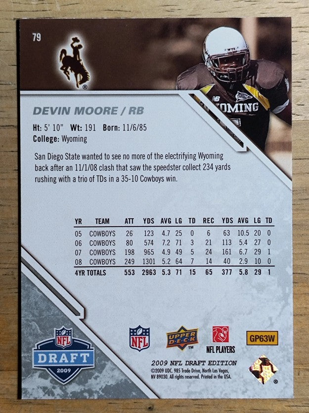 2009 Upper Deck Draft Edition #79 Devin Moore RC