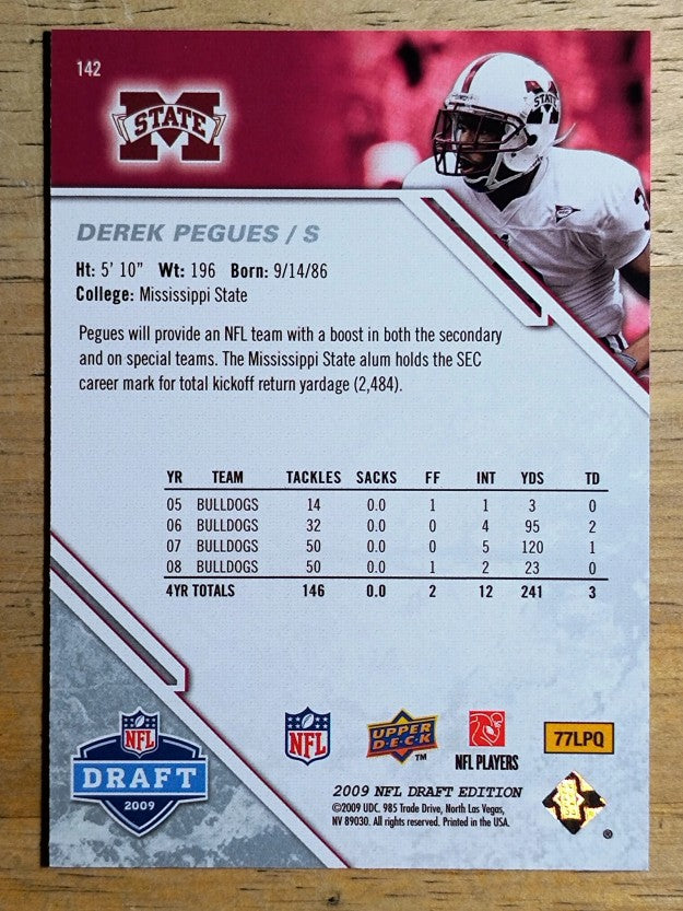 2009 Upper Deck Draft Edition #142 Derek Pegues RC