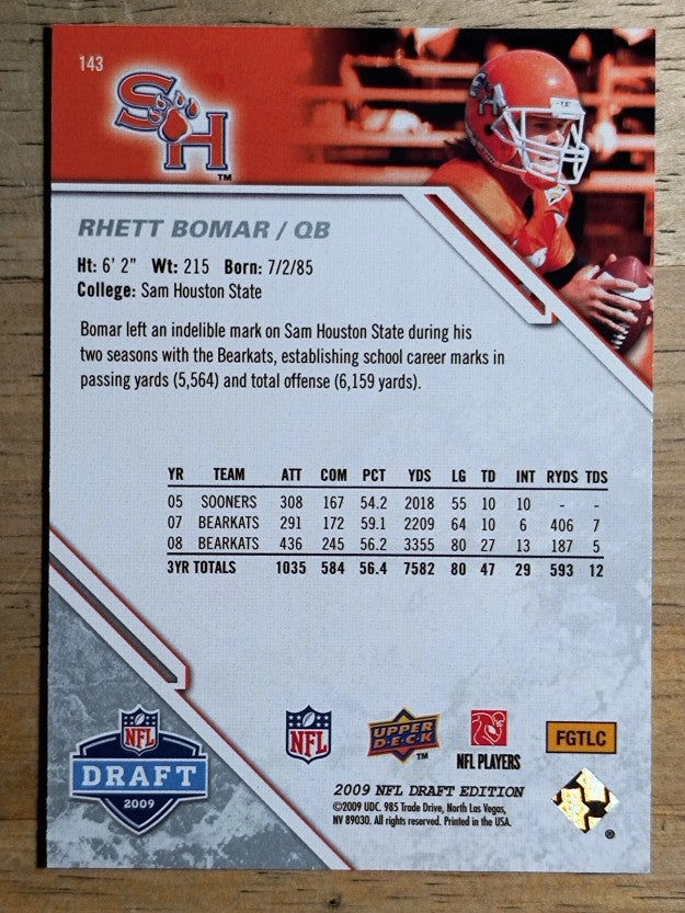2009 Upper Deck Draft Edition #143 Rhett Bomar RC