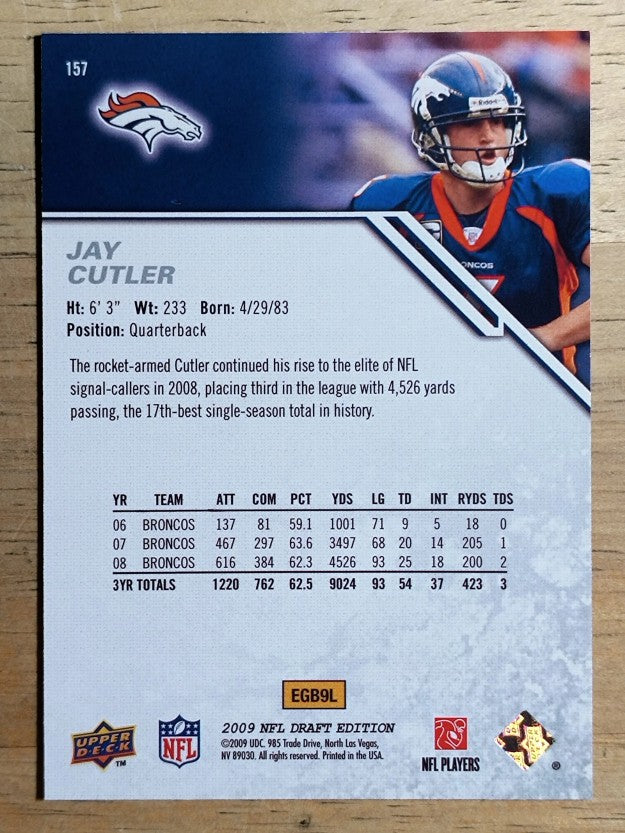 2009 Upper Deck Draft Edition #157 Jay Cutler