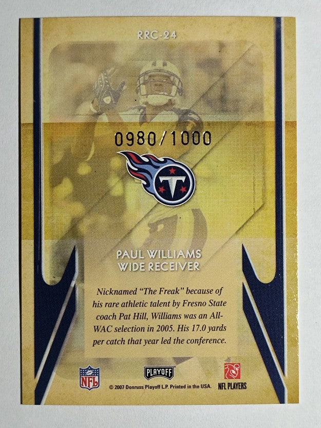 2007 Playoff Contenders Rookie Roll Call #24 Paul Williams