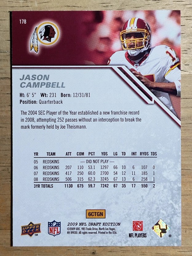 2009 Upper Deck Draft Edition #178 Jason Campbell
