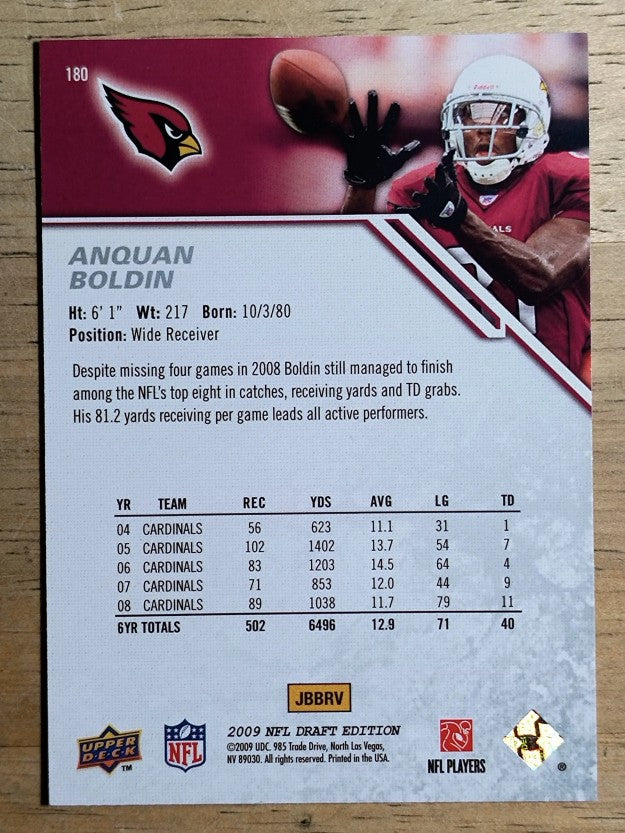 2009 Upper Deck Draft Edition #180 Anquan Boldin