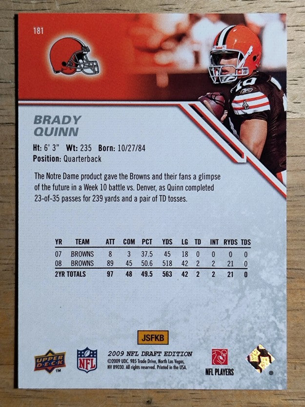 2009 Upper Deck Draft Edition #181 Brady Quinn