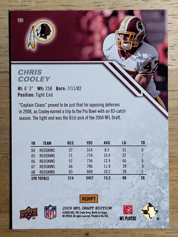 2009 Upper Deck Draft Edition #191 Chris Cooley