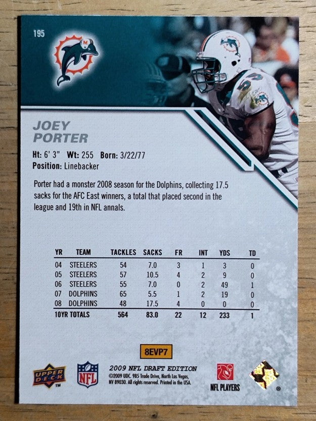 2009 Upper Deck Draft Edition #195 Joey Porter