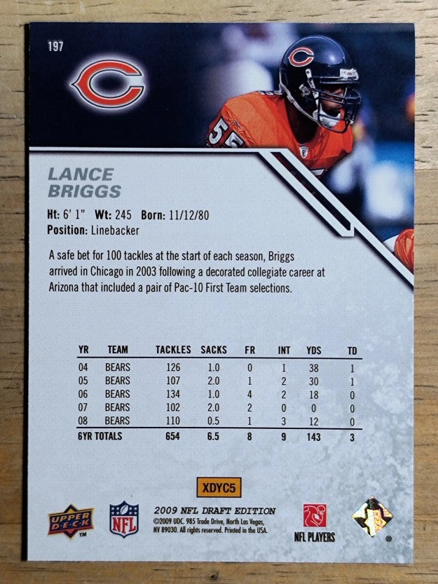 2009 Upper Deck Draft Edition #197 Lance Briggs