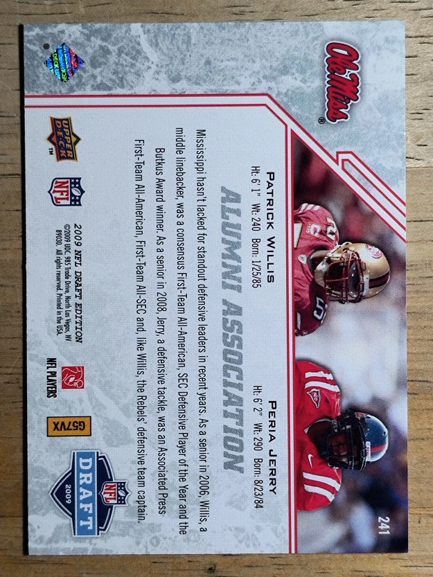 2009 Upper Deck Draft Edition #241 Peria Jerry/Patrick Willis/Alumni Association