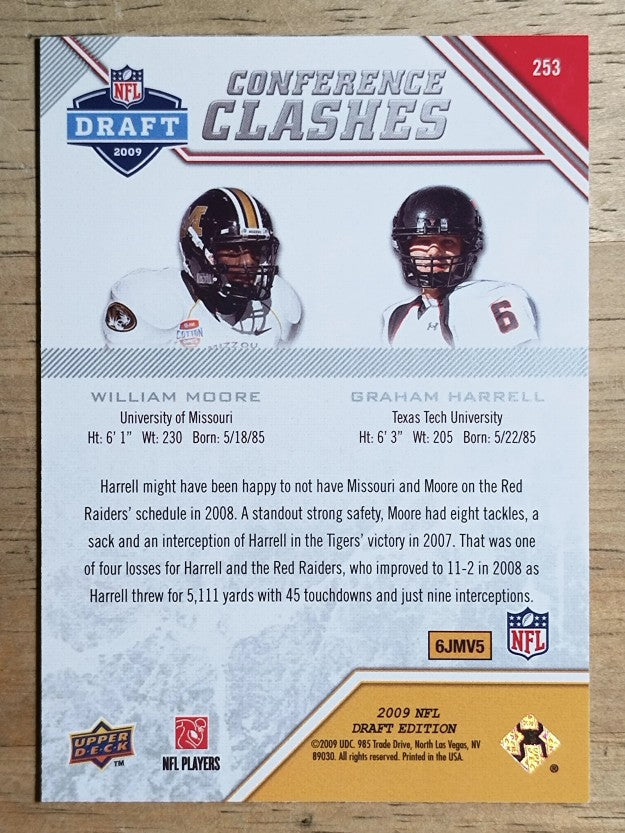 2009 Upper Deck Draft Edition #253 William Moore/Graham Harrell