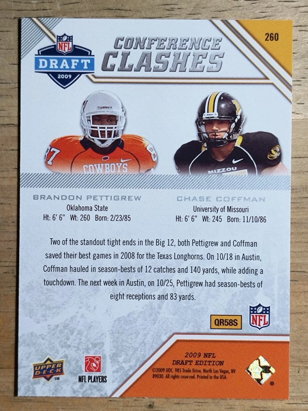 2009 Upper Deck Draft Edition #260 Brandon Pettigrew/Chase Coffman