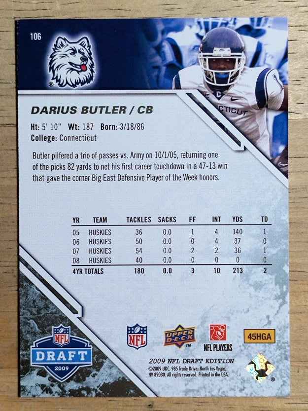 2009 Upper Deck Draft Edition Brown #106 Darius Butler
