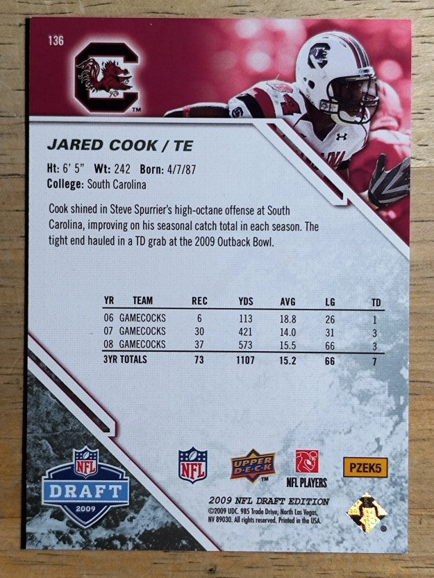 2009 Upper Deck Draft Edition Brown #136 Jared Cook