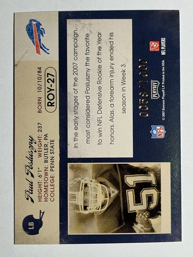 2007 Playoff Contenders ROY Contenders #27 Paul Posluszny