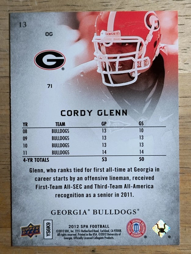 2012 SP Authentic #13 Cordy Glenn