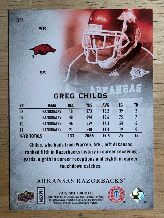 2012 SP Authentic #39 Greg Childs