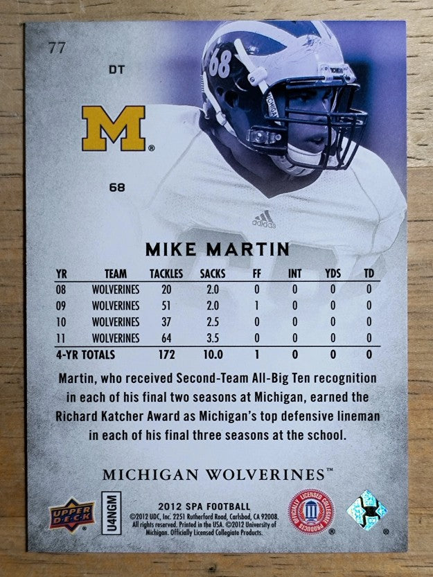 2012 SP Authentic #77 Mike Martin