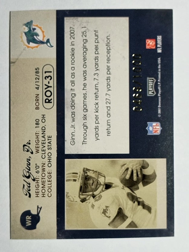 2007 Playoff Contenders ROY Contenders #31 Ted Ginn Jr.
