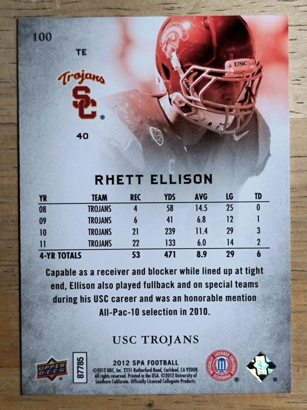 2012 SP Authentic #100 Rhett Ellison