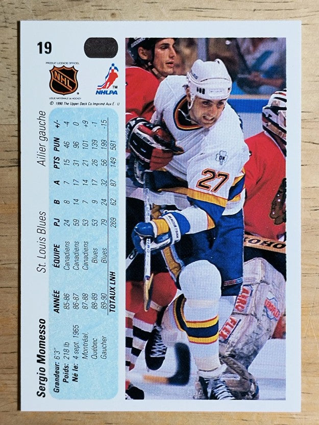 1990-91 Upper Deck French #19 Sergio Momesso RC