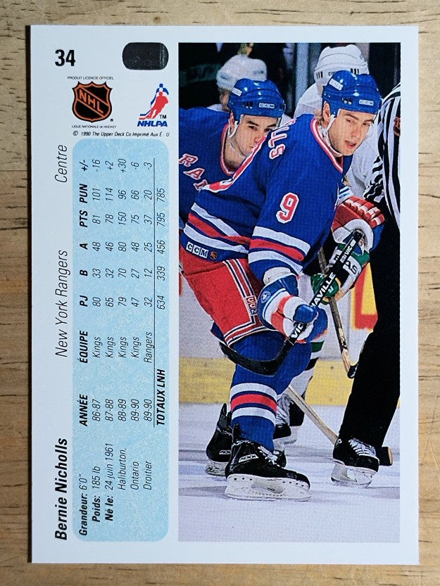 1990-91 Upper Deck French #34 Bernie Nicholls