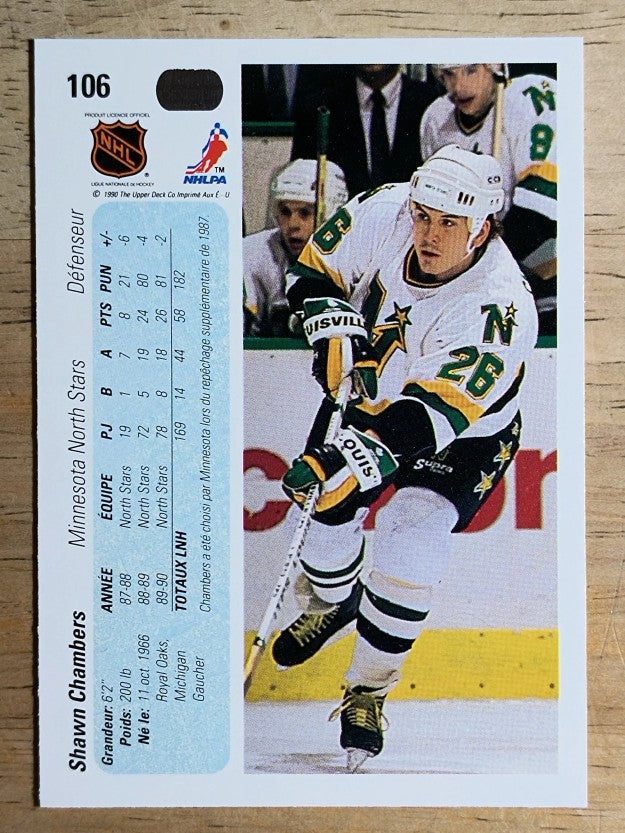 1990-91 Upper Deck French #106 Shawn Chambers