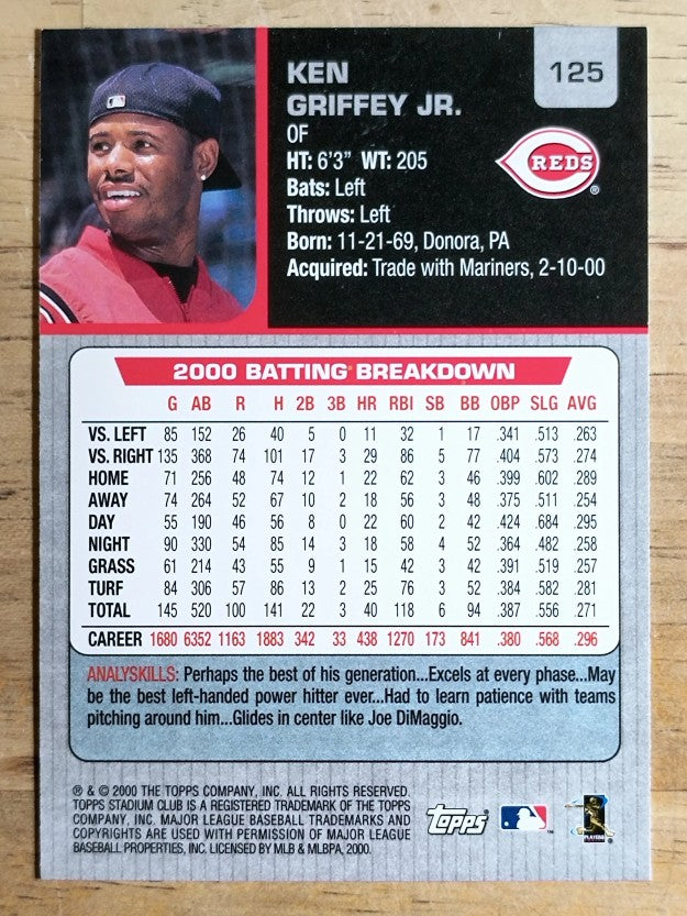 2001 Stadium Club #125 Ken Griffey Jr.