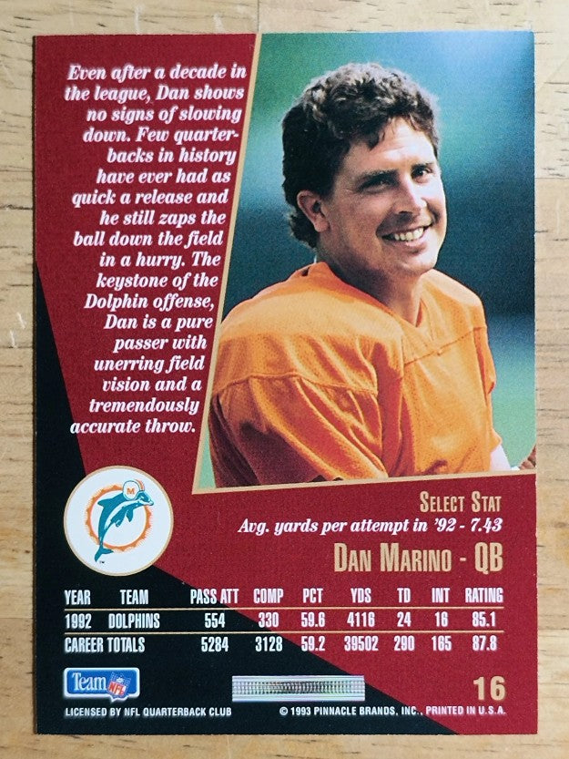 1993 Select #16 Dan Marino