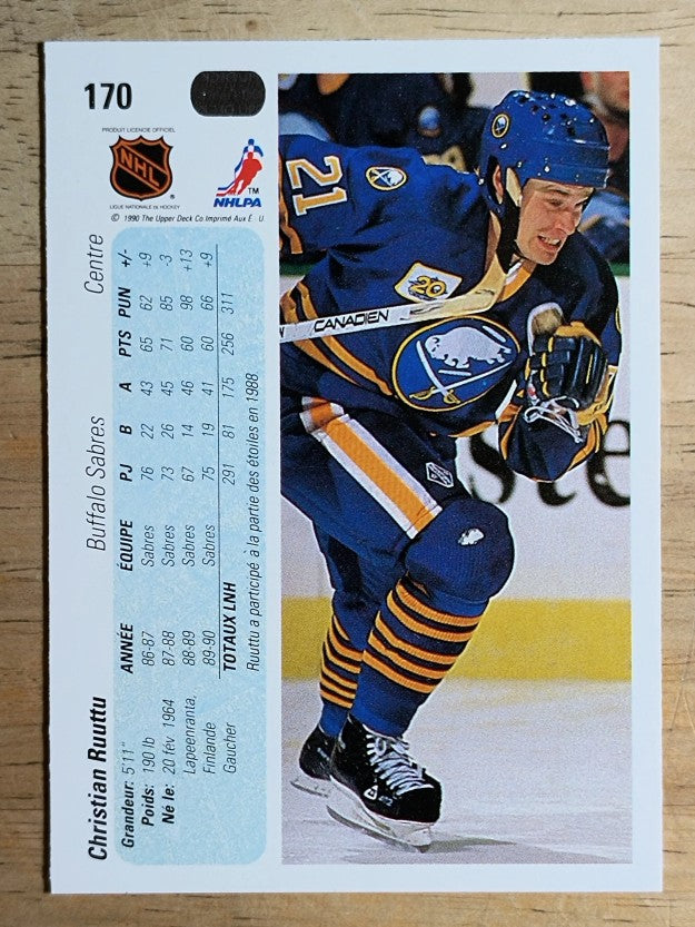 1990-91 Upper Deck French #170 Christian Ruuttu