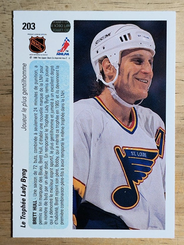 1990-91 Upper Deck French #203 Lady Byng Trophy/Brett Hull