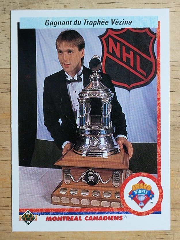 1990-91 Upper Deck French #207 Vezina Trophy/Patrick Roy