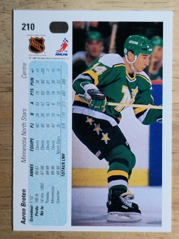 1990-91 Upper Deck French #210 Aaron Broten