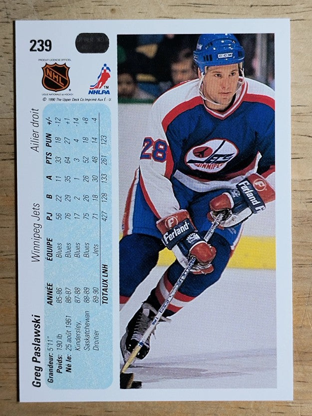 1990-91 Upper Deck French #239 Greg Paslawski