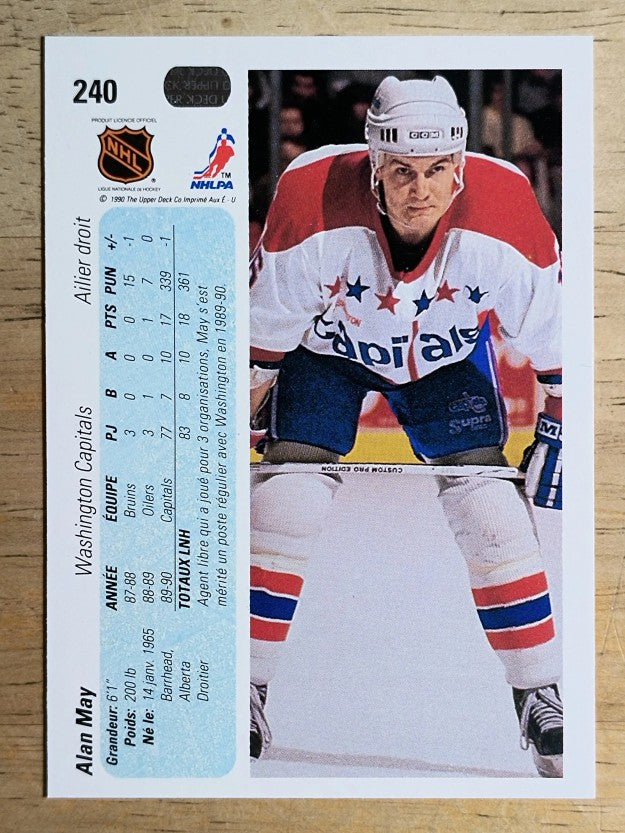 1990-91 Upper Deck French #240 Alan May RC