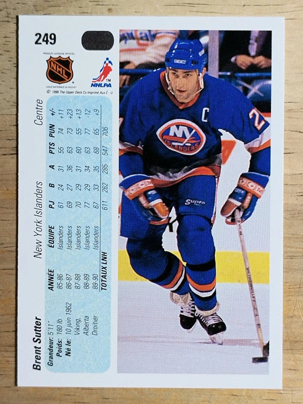 1990-91 Upper Deck French #249 Brent Sutter
