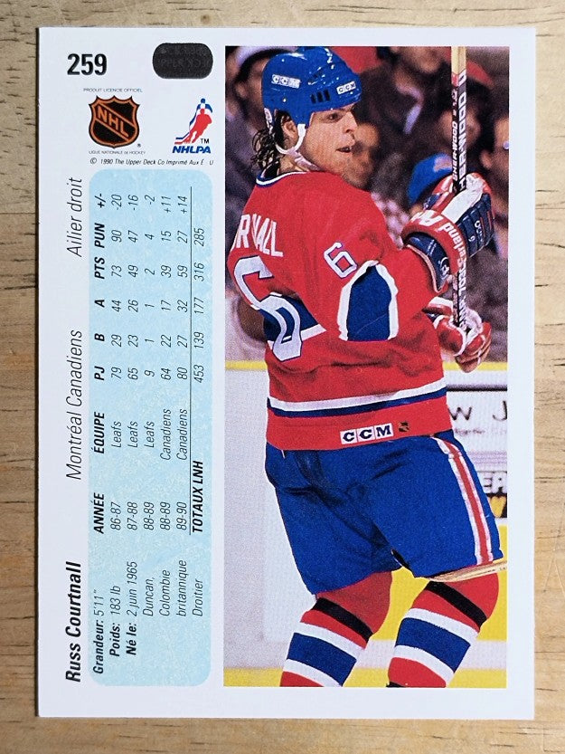 1990-91 Upper Deck French #259 Russ Courtnall
