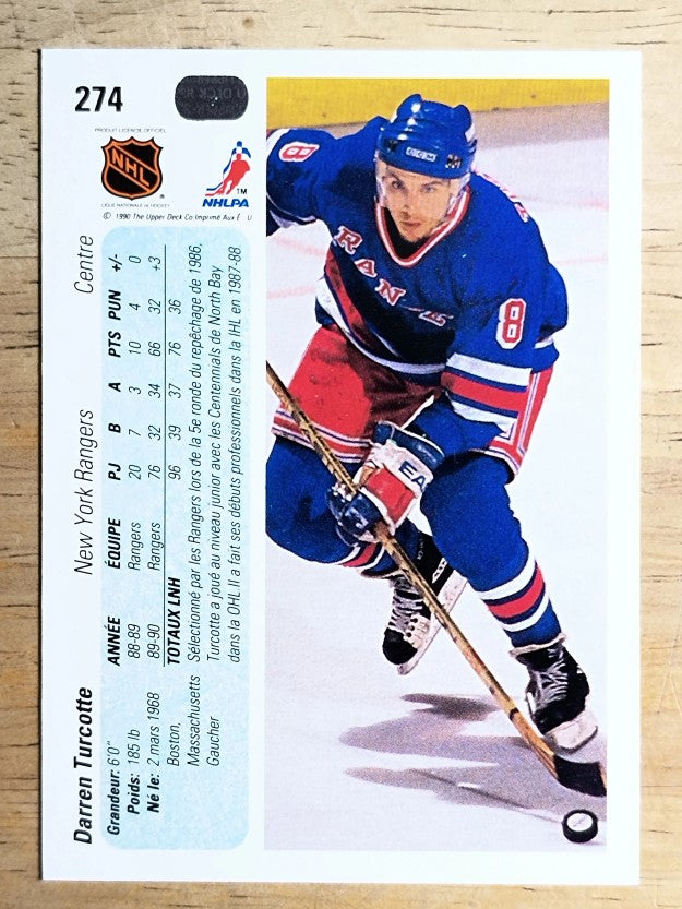 1990-91 Upper Deck French #274 Darren Turcotte RC