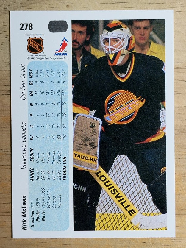 1990-91 Upper Deck French #278 Kirk McLean