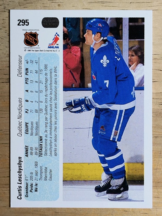 1990-91 Upper Deck French #295 Curtis Leschyshyn RC