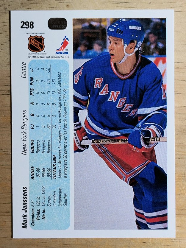 1990-91 Upper Deck French #298 Mark Janssens RC