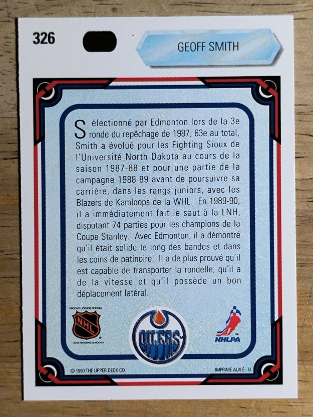 1990-91 Upper Deck French #326 Geoff Smith ART RC