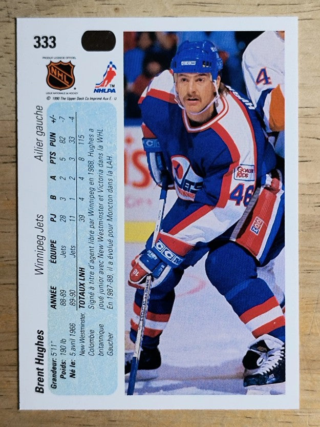 1990-91 Upper Deck French #333 Brent Hughes RC