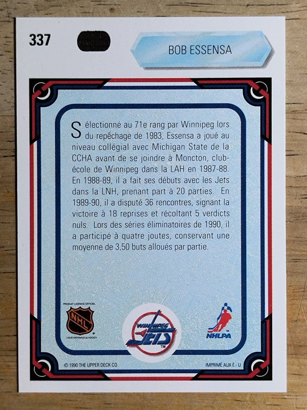 1990-91 Upper Deck French #337 Bob Essensa ART
