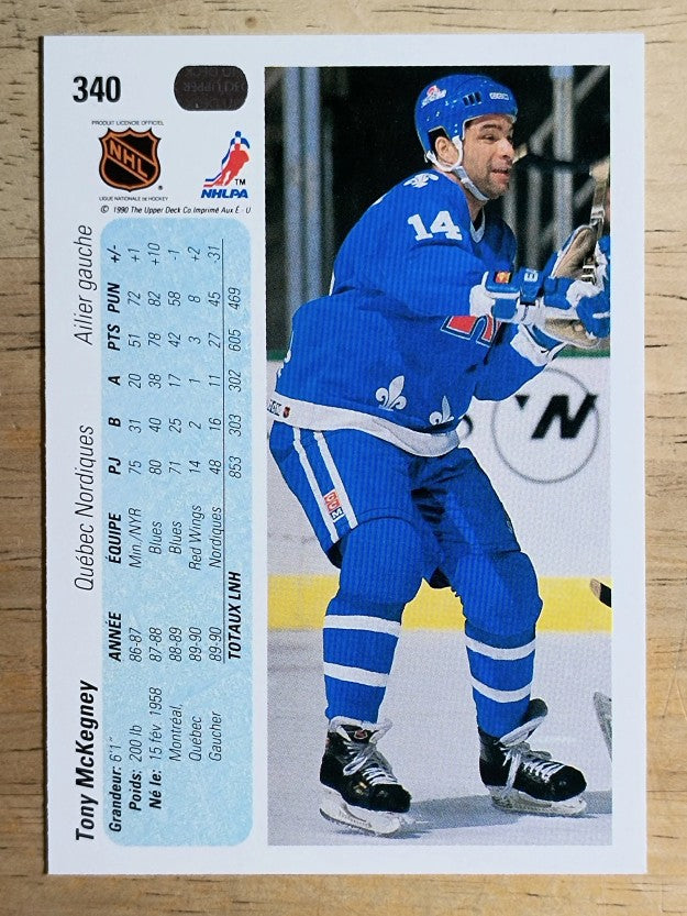 1990-91 Upper Deck French #340 Tony McKegney