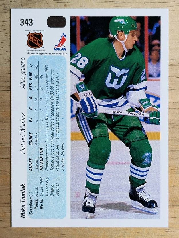 1990-91 Upper Deck French #343 Mike Tomlak RC
