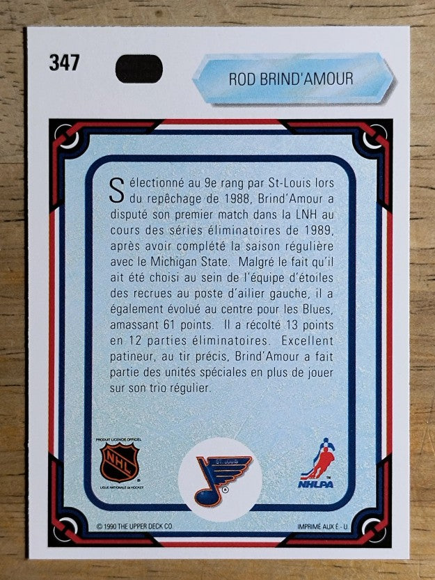 1990-91 Upper Deck French #347 Rod Brind'Amour ART