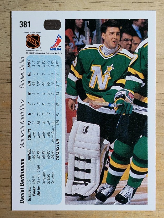 1990-91 Upper Deck French #381 Daniel Berthiaume