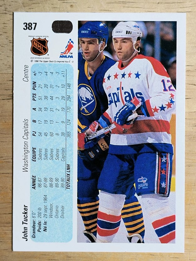 1990-91 Upper Deck French #387 John Tucker