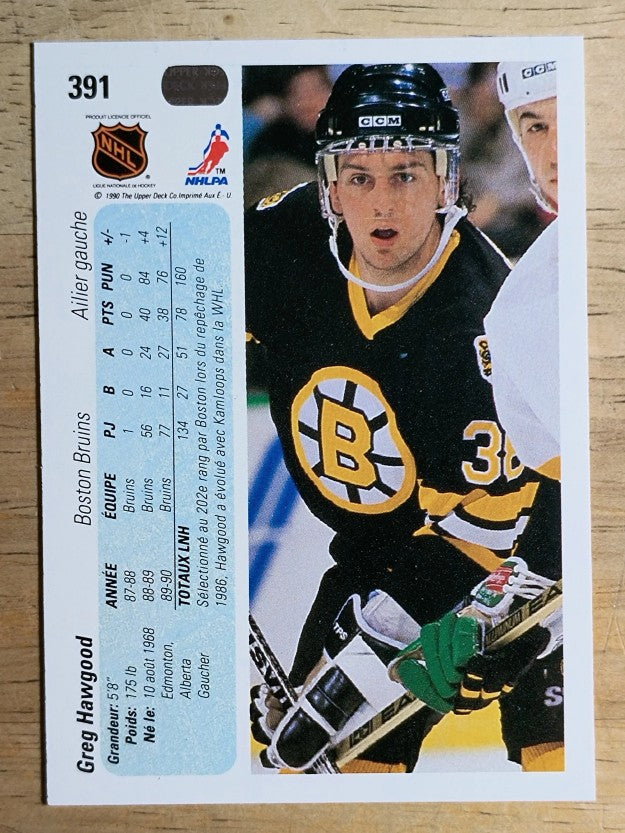 1990-91 Upper Deck French #391 Greg Hawgood
