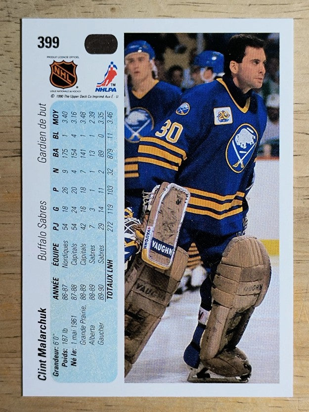 1990-91 Upper Deck French #399 Clint Malarchuk